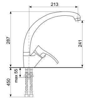 Смеситель для кухни Ulgran Classic U-001-308 чёрный